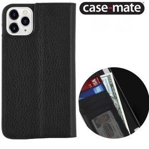 CASE-MATE Black Leather iPhone 11 PRO Wallet Folio Full Coverage Case